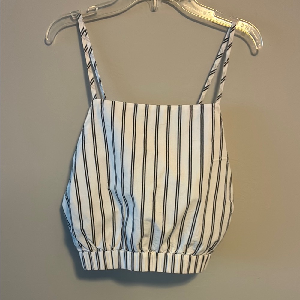 OBEY Chambers Cami Crop Top Striped White SZ L